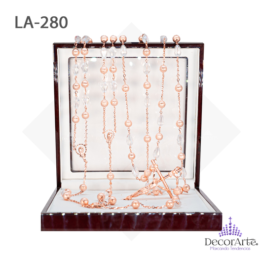 Lazo Engarzado De Gotas De Cristal De Hilo Gdes. Y Diam #10 Lisa