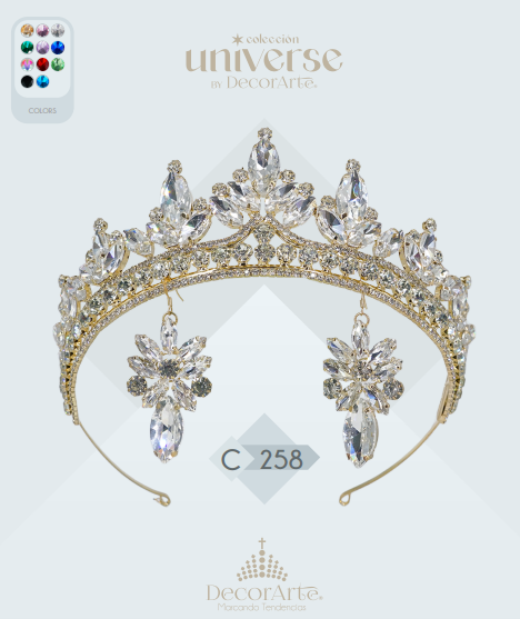 TIARA PARA NOVIA O XV AÑOS CON ARETES