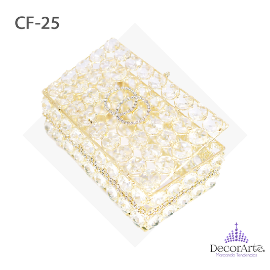 Cofre Rectangular De Cristal Y Argollas