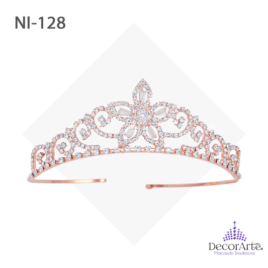 Corona De Niña Con Conos En Vara /Cadena #12 Y #18 Natural