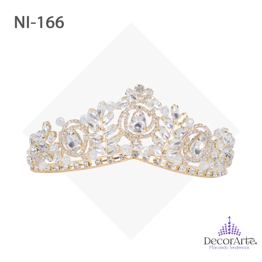 Corona De Niña Con Navettes 5*10 Y Gotas Centrales