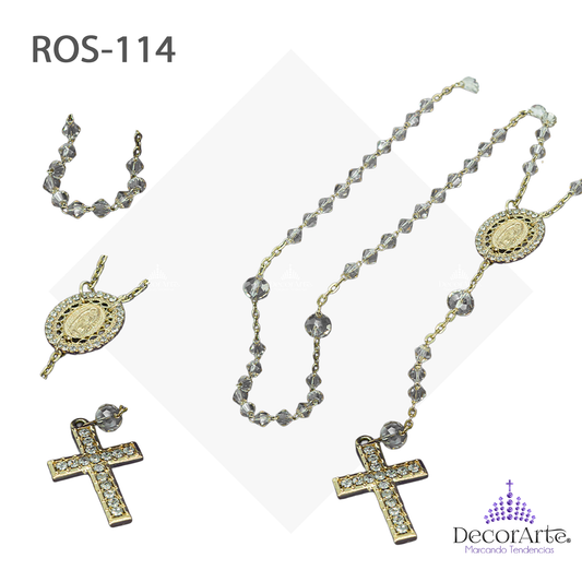 Rosario Con Elixir En Honey Y Crucero Fino/Cristo Doble