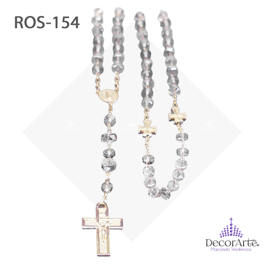 Rosario De Redondas Planas Humo Y Cristos Metal