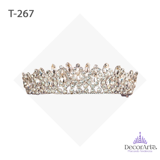 Tiara Con Base De Cintilla Tocirda, Piedras #39 Y Navettes
