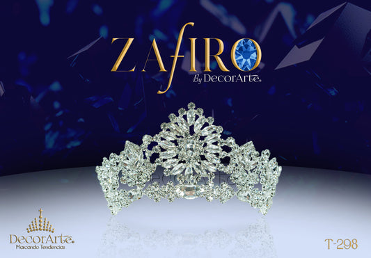 Tiara De Pedrería Y Flor De Semillas En El Centro