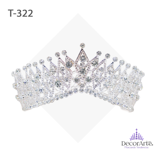 Tiara Con Rombos De Cadena Y Alambre Y Argolla Por Detrás