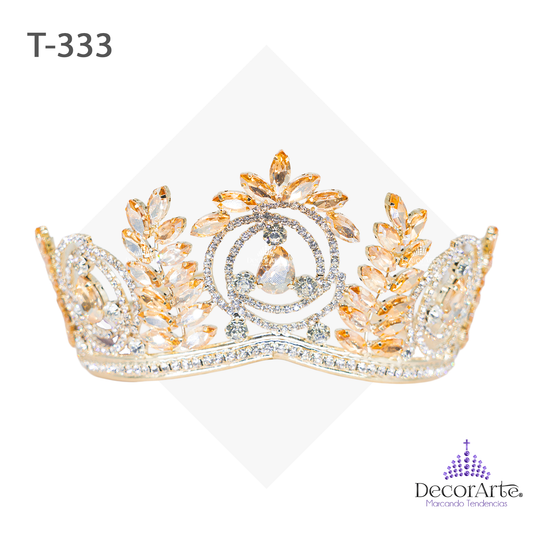 Tiara Con Espirales De Cadena Y Gotas En El Centro