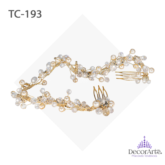 Guia Perla #6 / Dona #6 / Hojitas Cadena #18 Y Flor Cr #8 / Perla Y Gota Med Honey