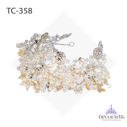 Guia Con Flores, Piedras En Ab Y Flores De Metal