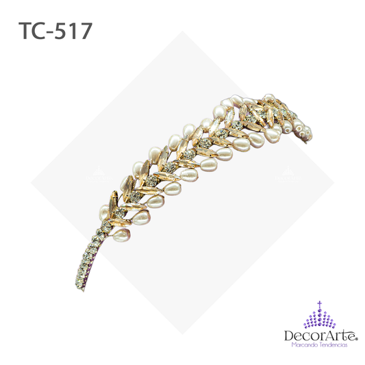 Diadema Con Gota Perla Y Navettes