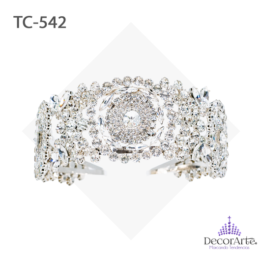 Doble Diadema Con Circulos De Pedreria